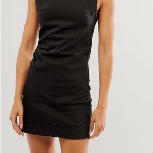 NWT Free People On The Line Washed Black Denim Sleeveless Dress